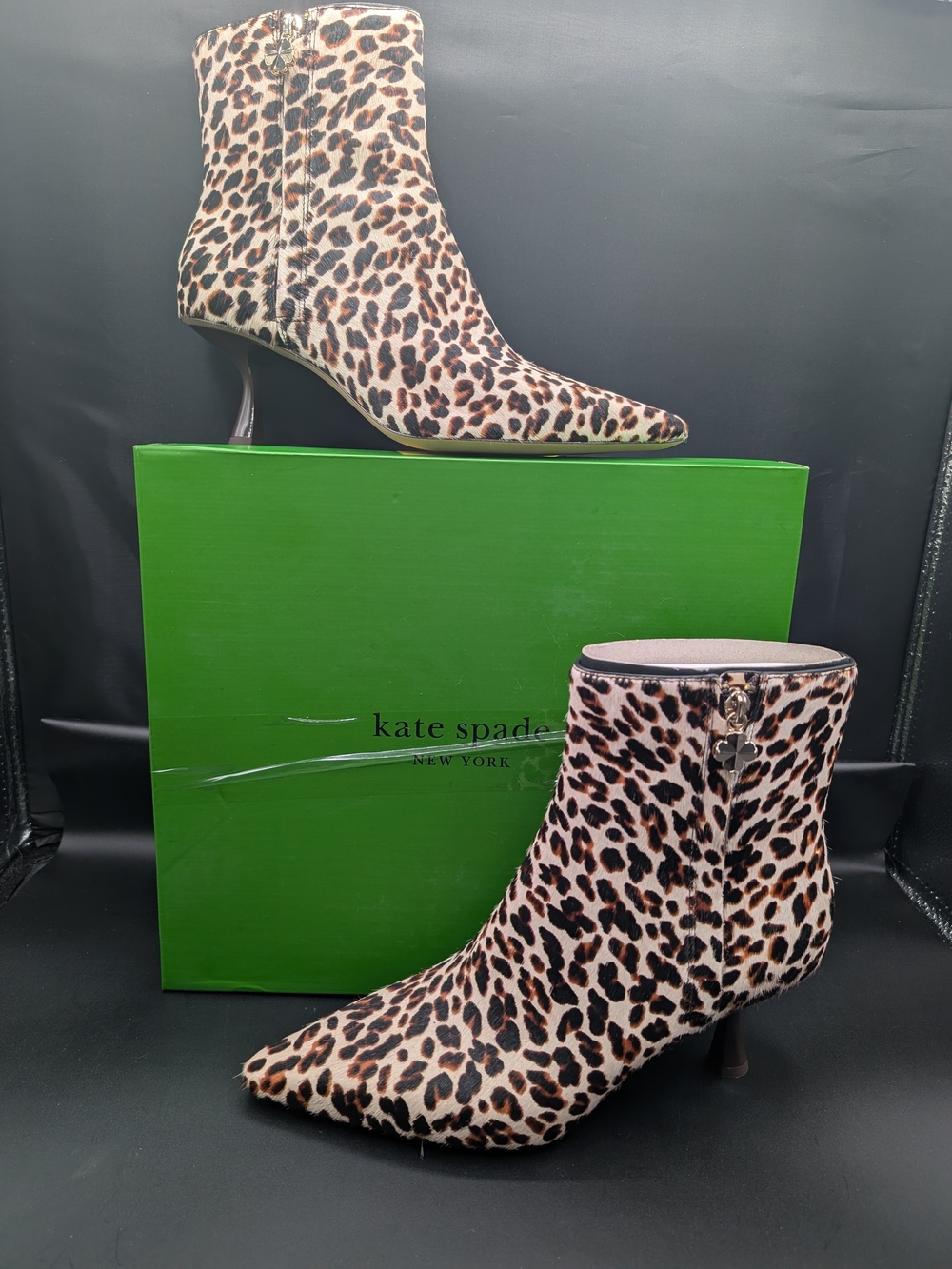 kate spade Leopard Print Ankle Boots - Brown/Black